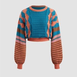 CIDER Cropped Funky Sweater